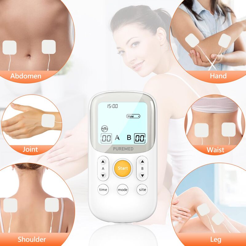 JUMPER Dual Channel Tens Machine Therapy Device for Pain Management with 5 Massage Programs, 6 Pain Modes for 2 Users, Automatic Alarm & Shutdown, TENS Machine for Pain Relief-Box Damage,Product New